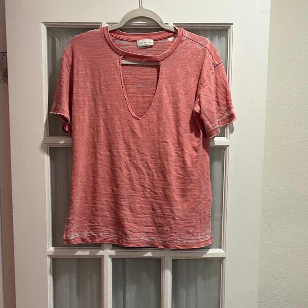 Lucky Brand Coral Cut-Out Tee